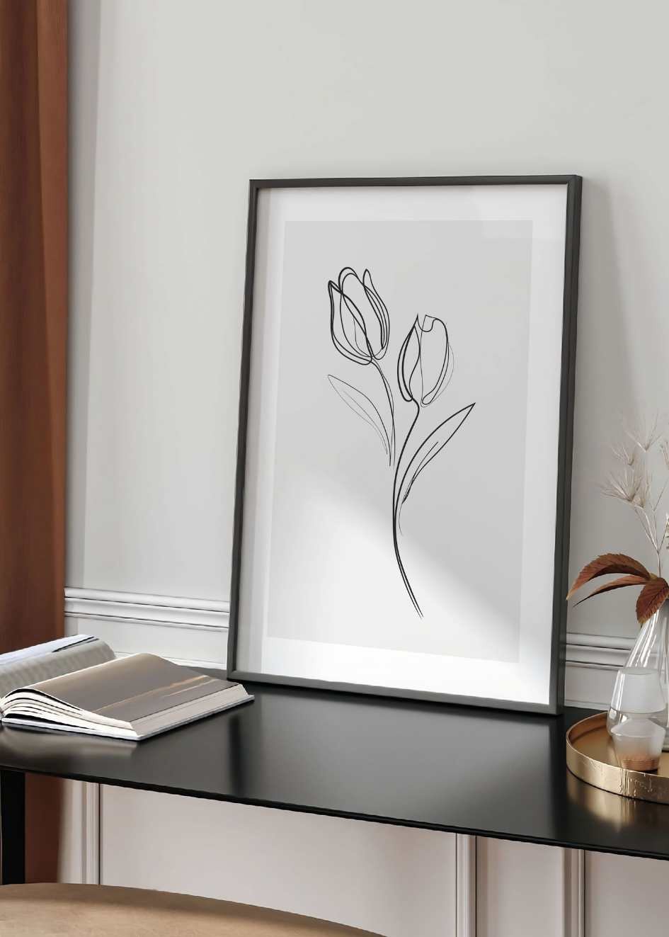 One Line Art Flower