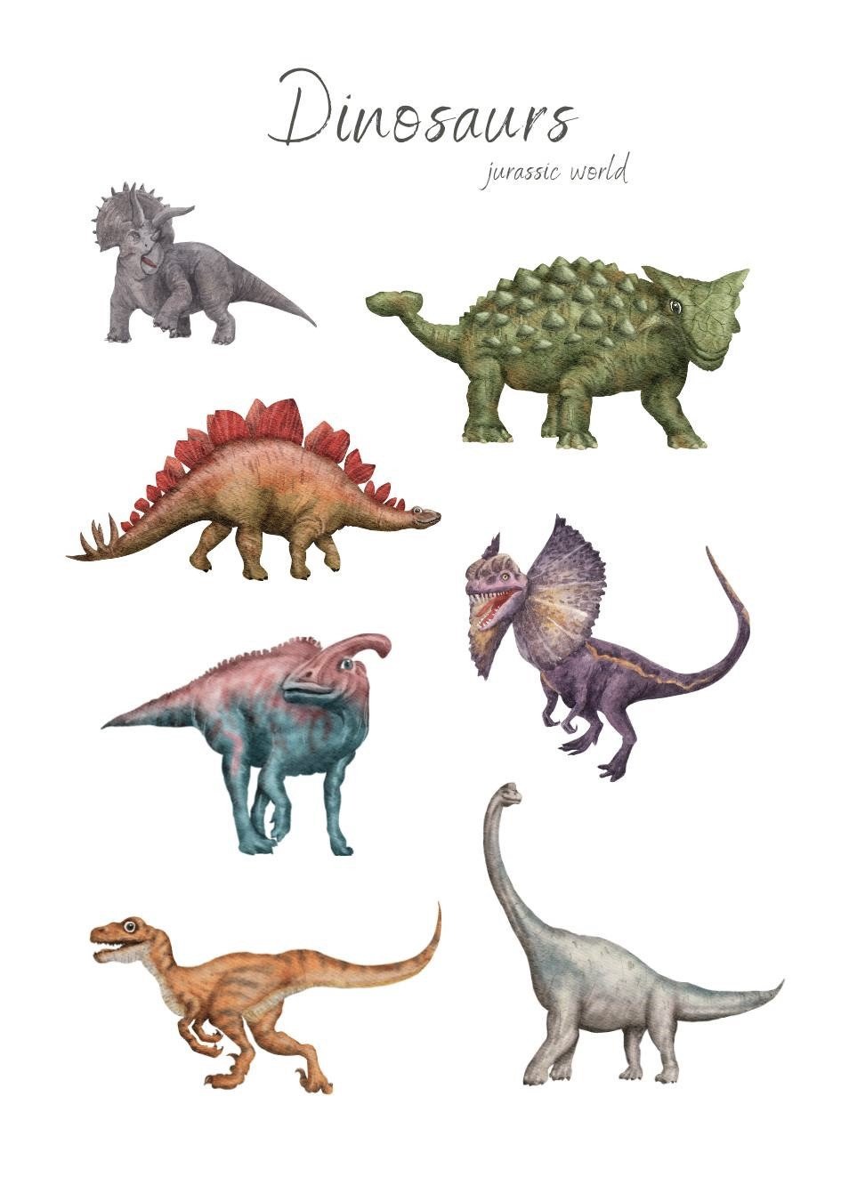 Dino Poster für Kinderzimmer
