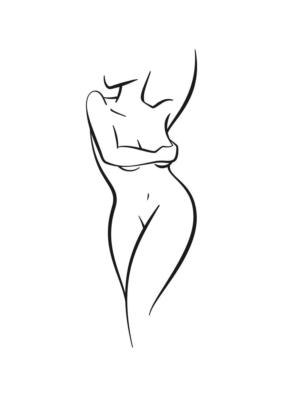 One Line Art Body