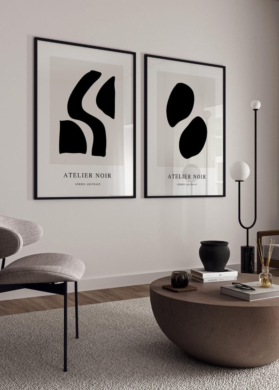 Poster Set of 2 - Black Forms