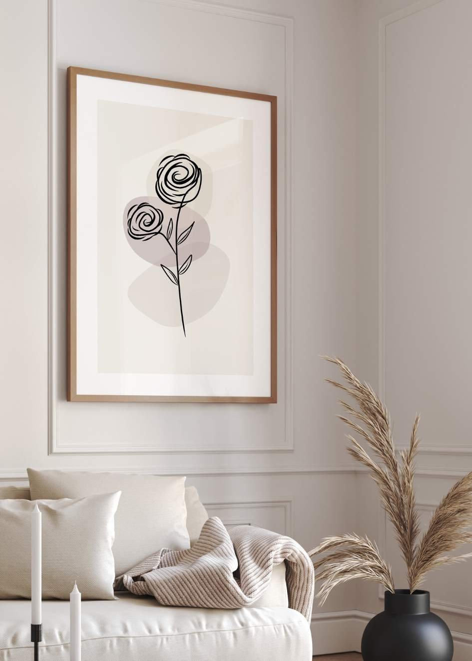 One Line Art Flower Poster