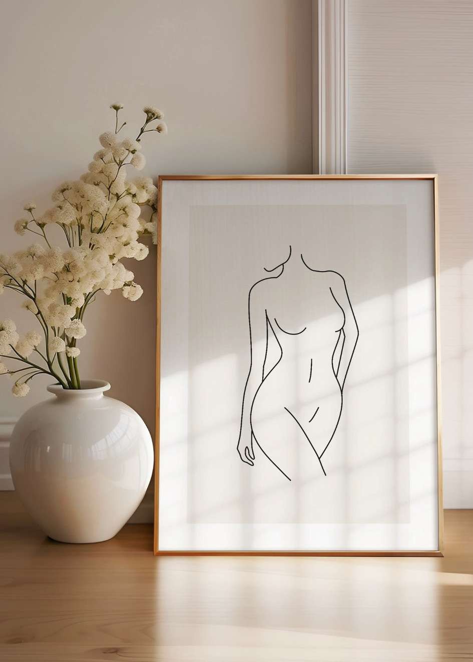 One Line Art Body Plakat