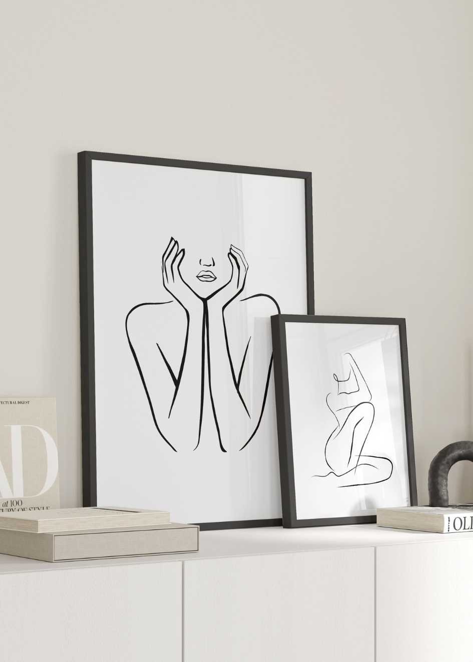 One Line Art Woman Poster