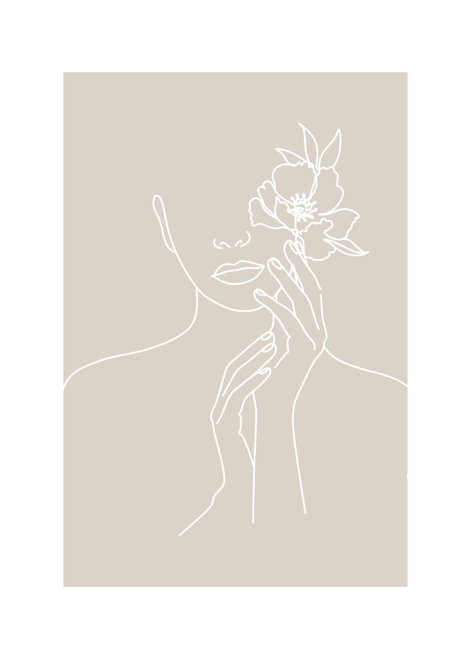plakat kobieta z kwiatami