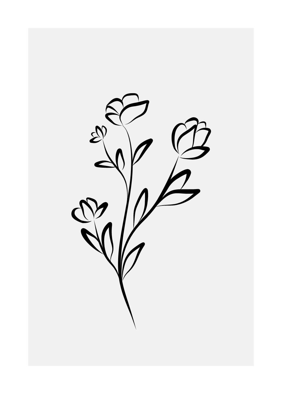 One Line Art Flower