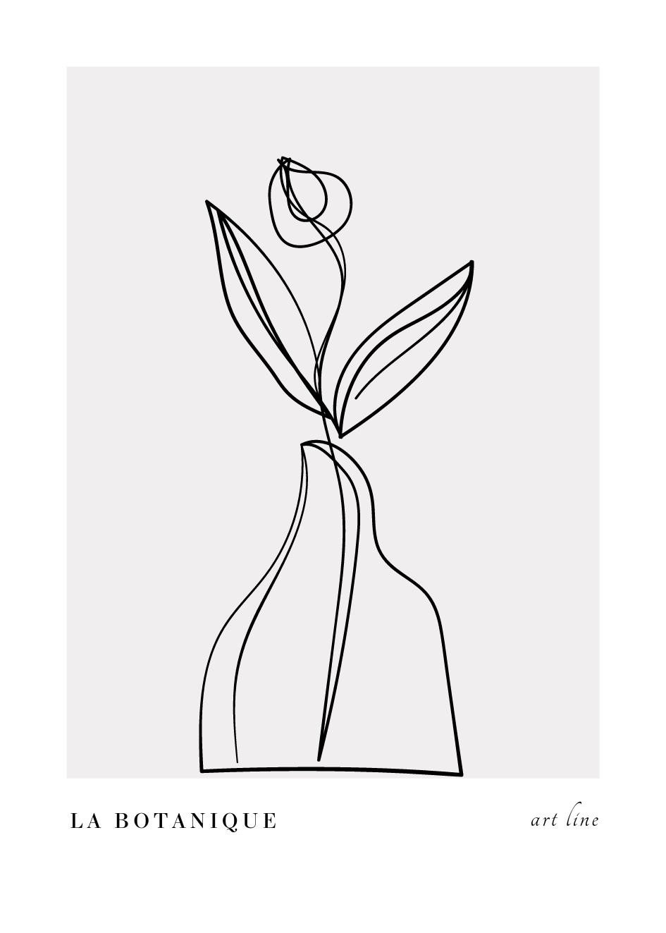 One Line Art Flower