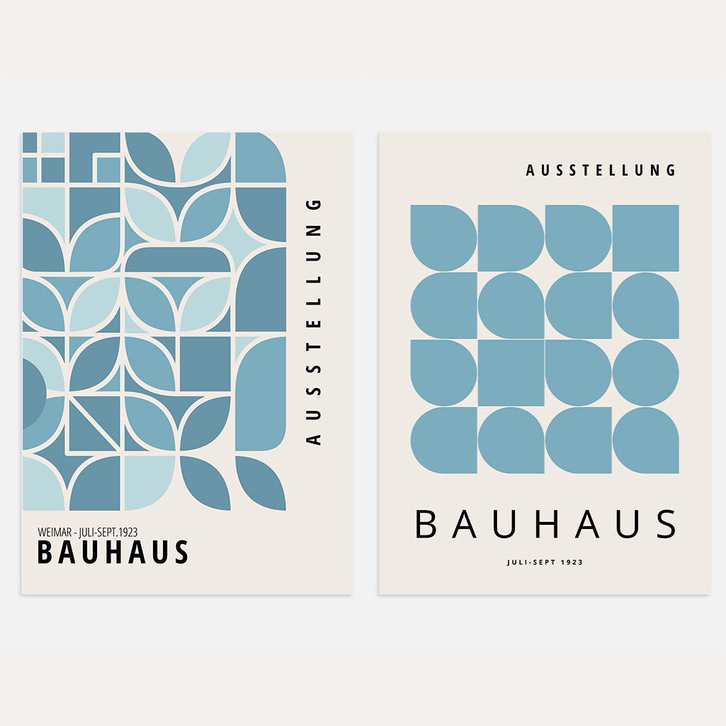 Bauhaus Blue Poster Set of 2