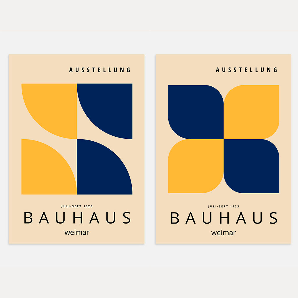 Bauhaus Navy & Yellow Set of 2 Posters