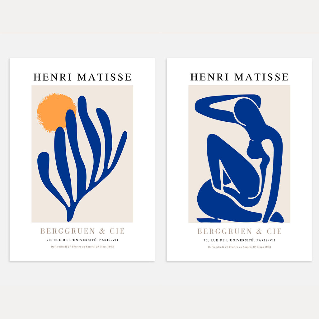 Matisse Blue Shapes Poster Set of 2