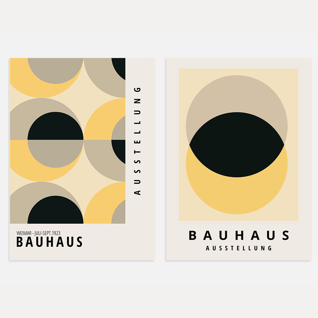 Yellow Bauhaus Poster Set of 2
