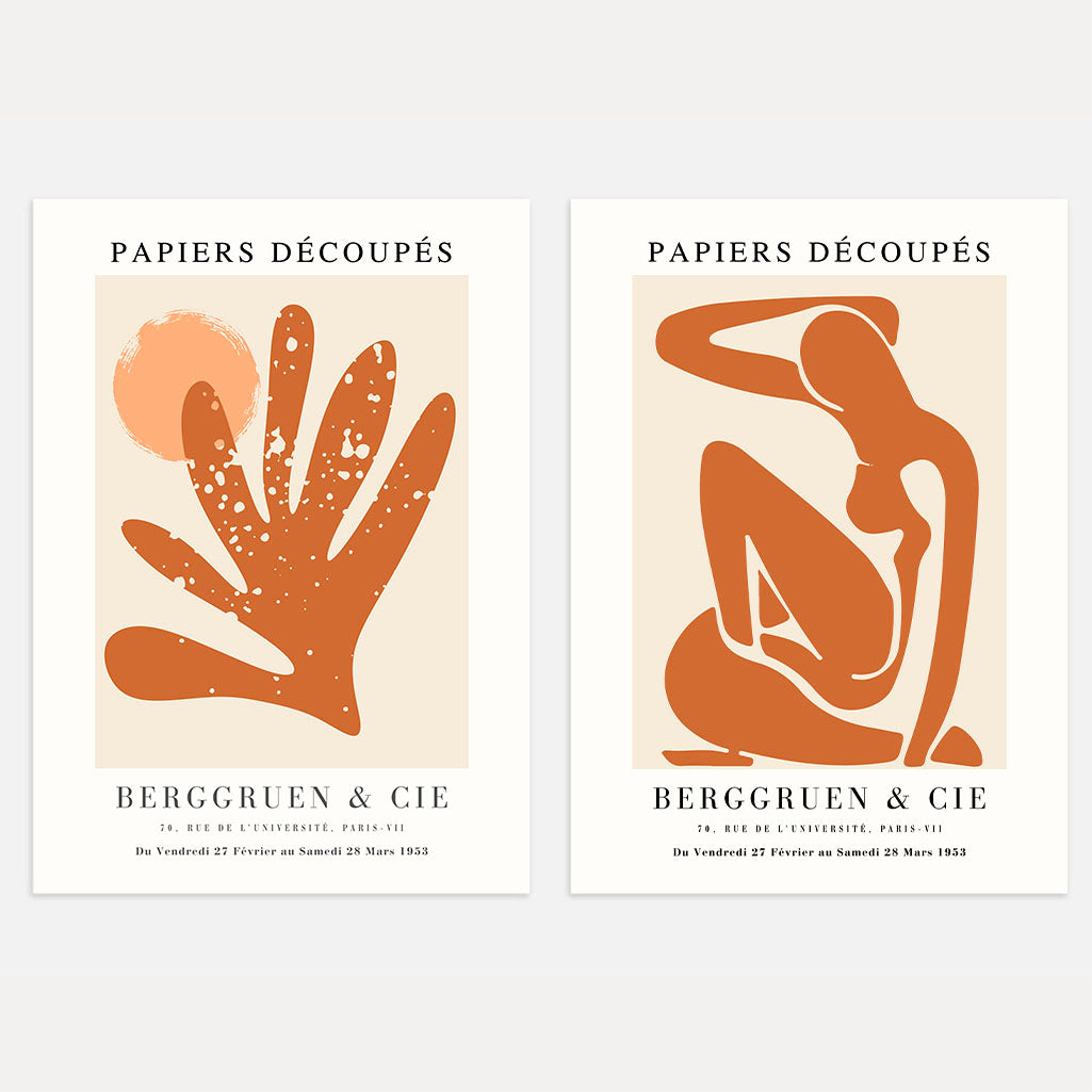 Matisse Warm Abstract Shapes Poster Set of 2