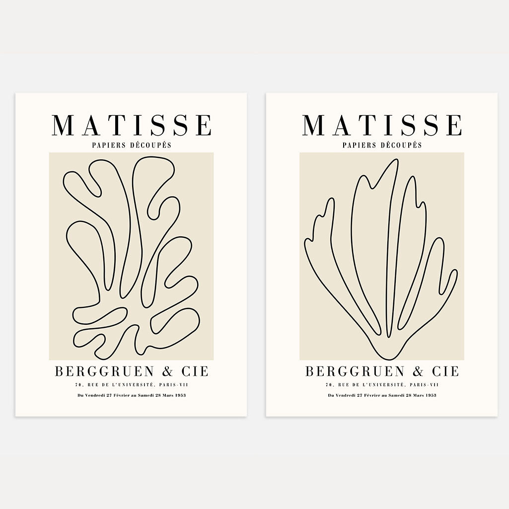 Henri Matisse Minimal Lines Poster Set of 2