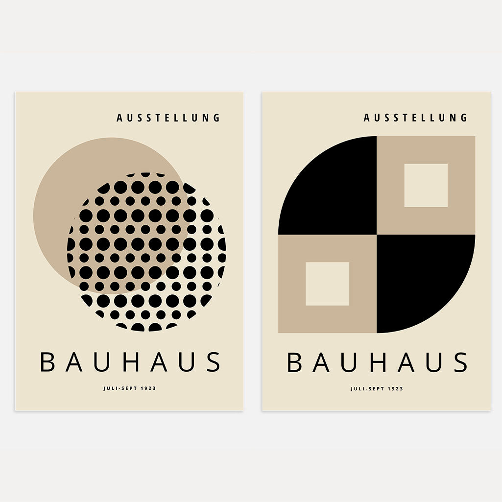 Bauhaus Black Beige Set of 2 Posters