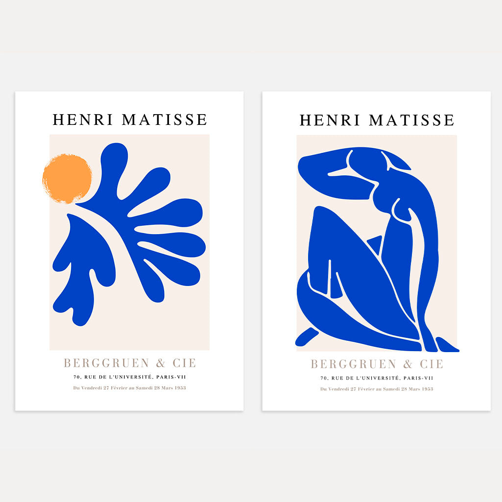 Matisse Blue Cut-Outs Poster Set of 2