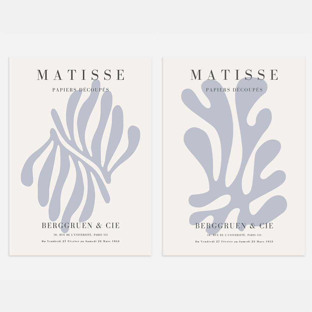 Matisse Light Blue Organic Art Poster Set of 2