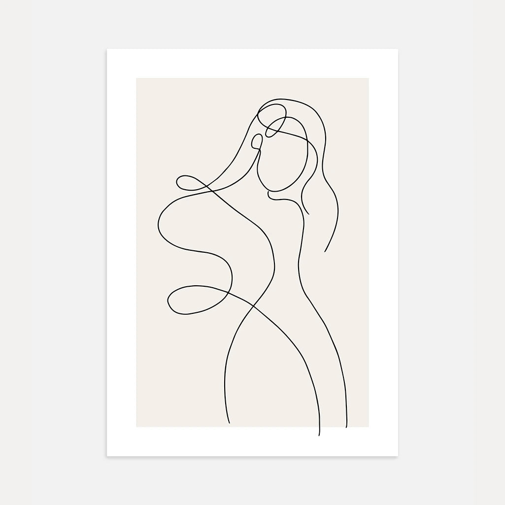 Dance of Feminine Lines Line Art Poster