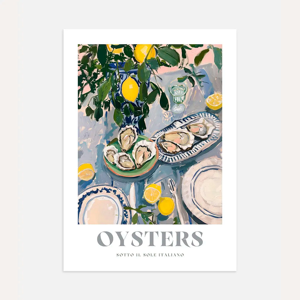 Oysters Mediterranean Poster