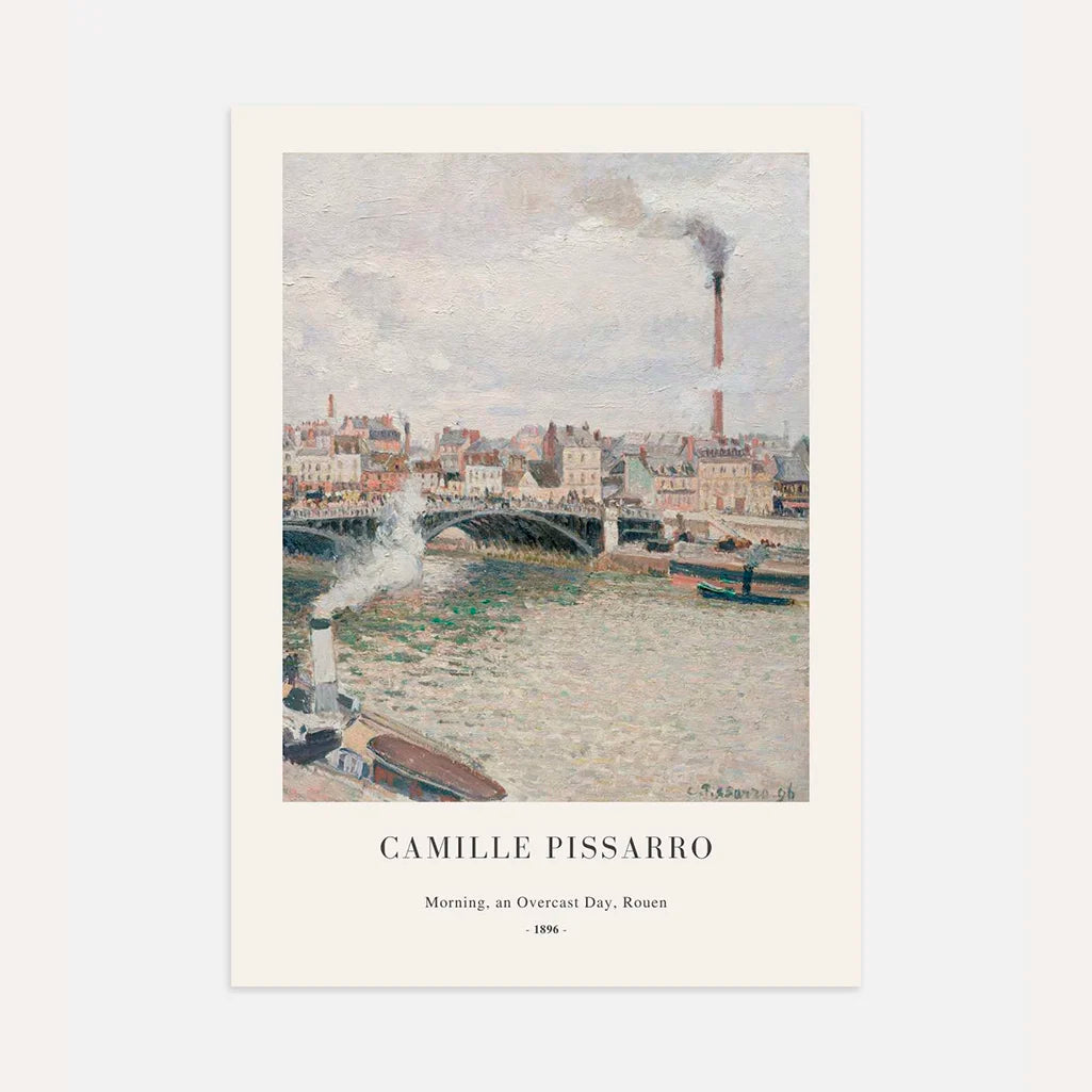 Pissarro Rouen Overcast Morning Poster