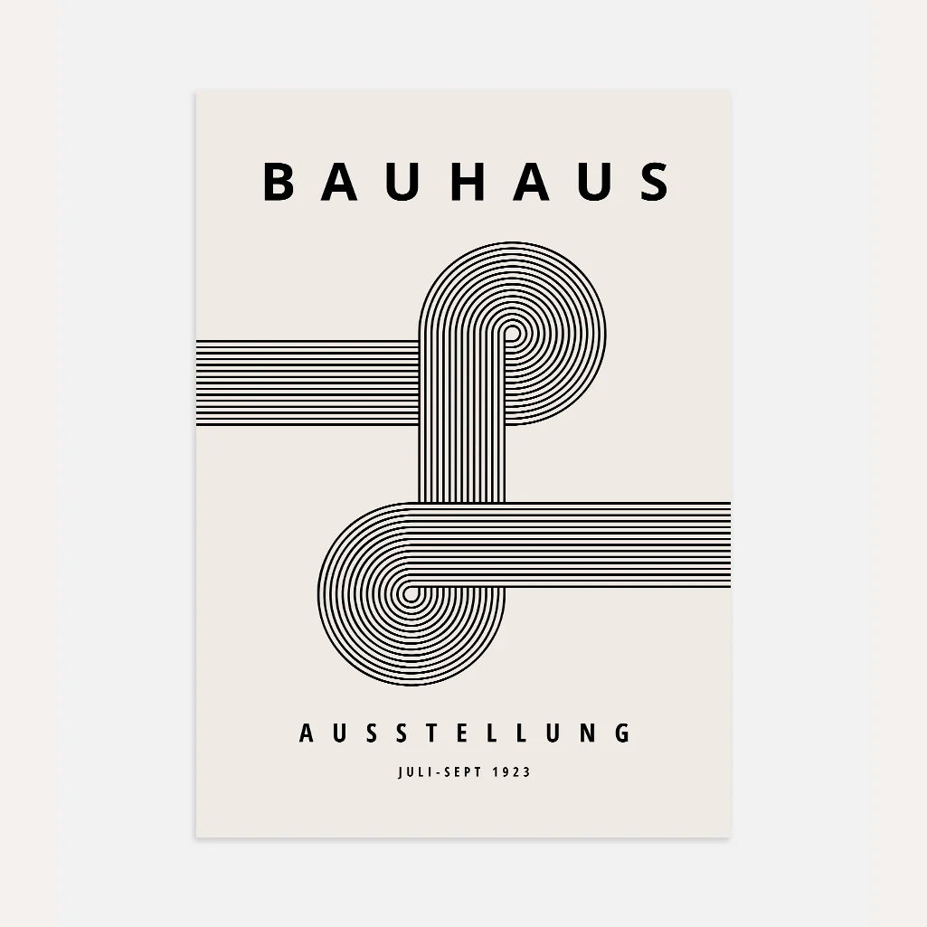 Bauhaus Minimal Line Symmetry Poster