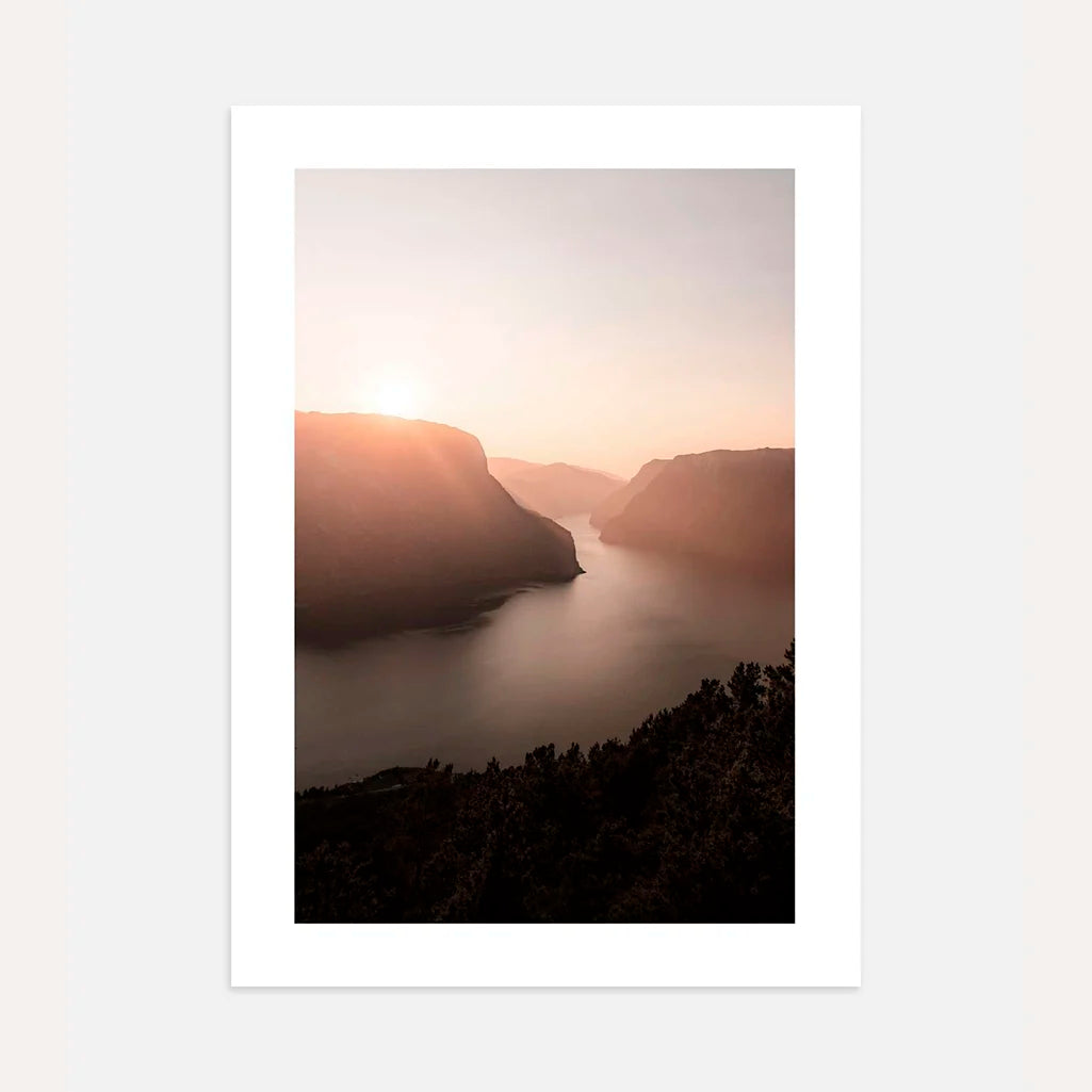 Golden Fjord at Dawn Poster