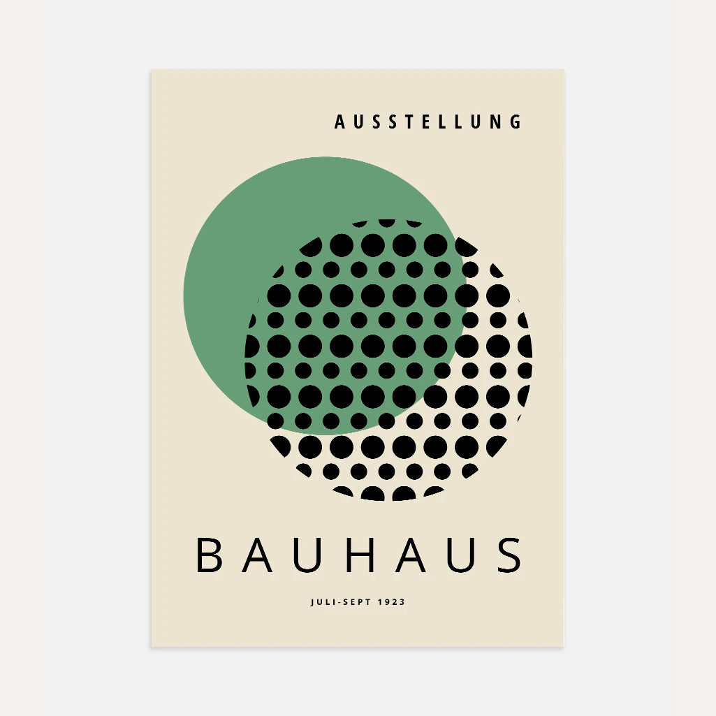 Bauhaus Green Circle Optic Rhythm Poster