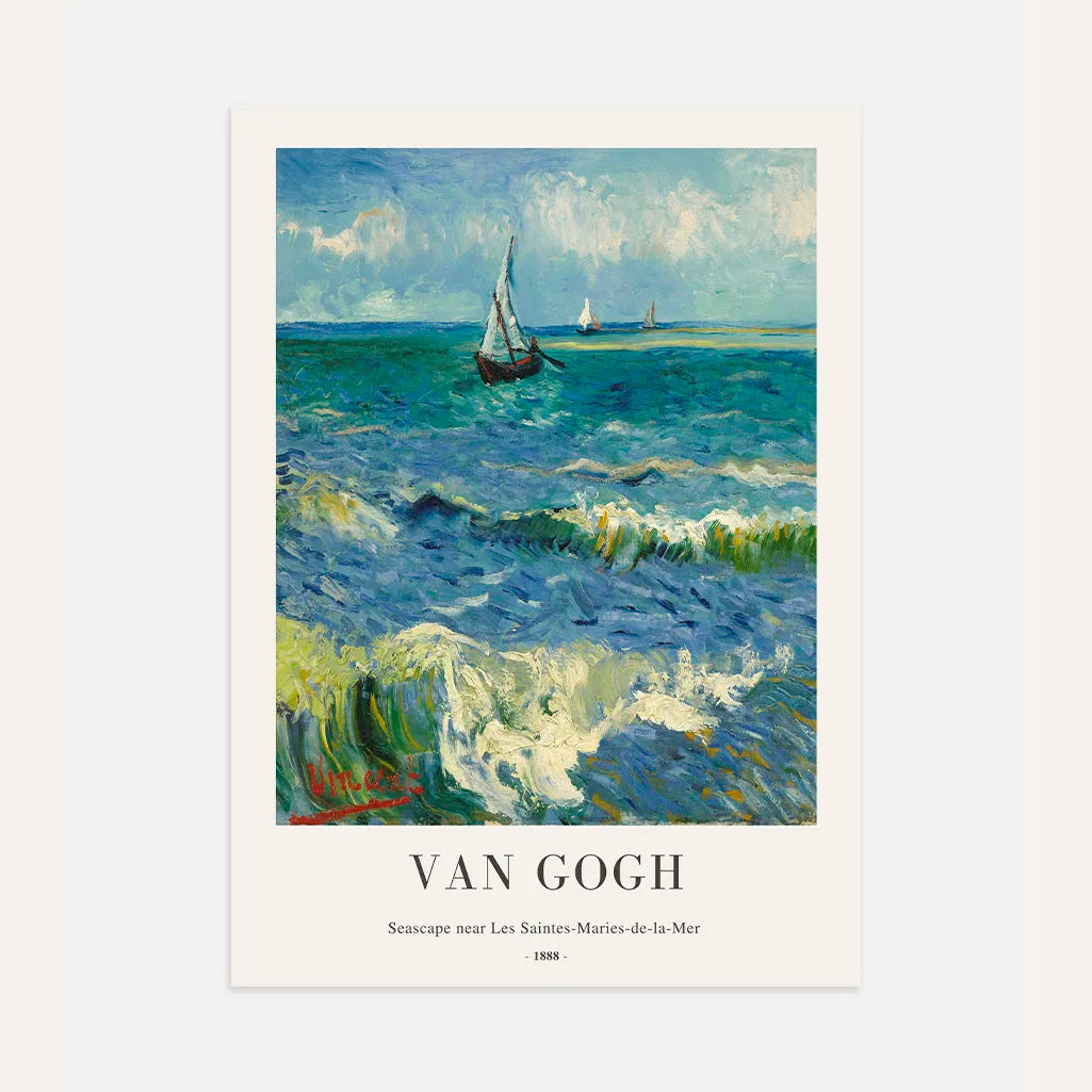 Van Gogh Seascape near Saintes-Maries Poster