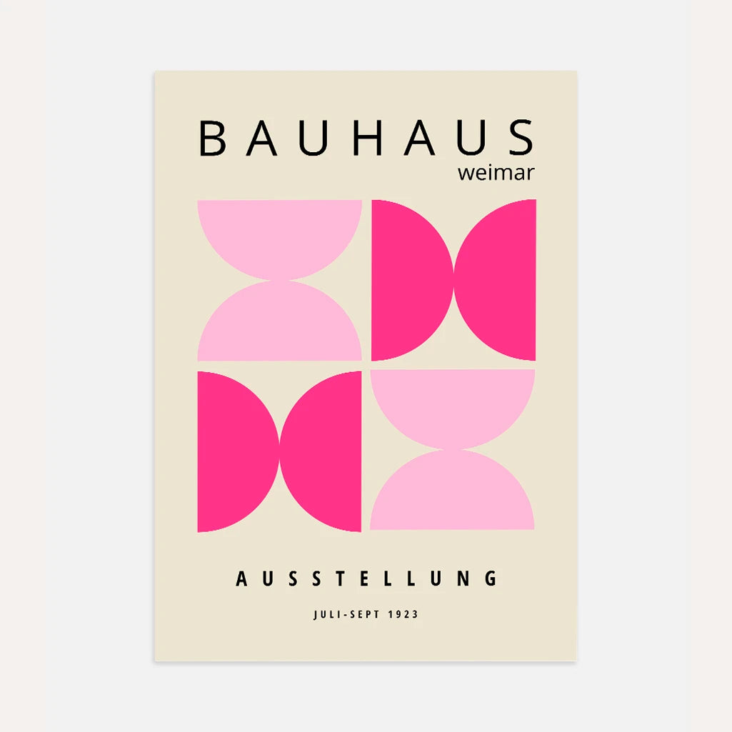 Bauhaus Pink Geometric Abstraction Poster