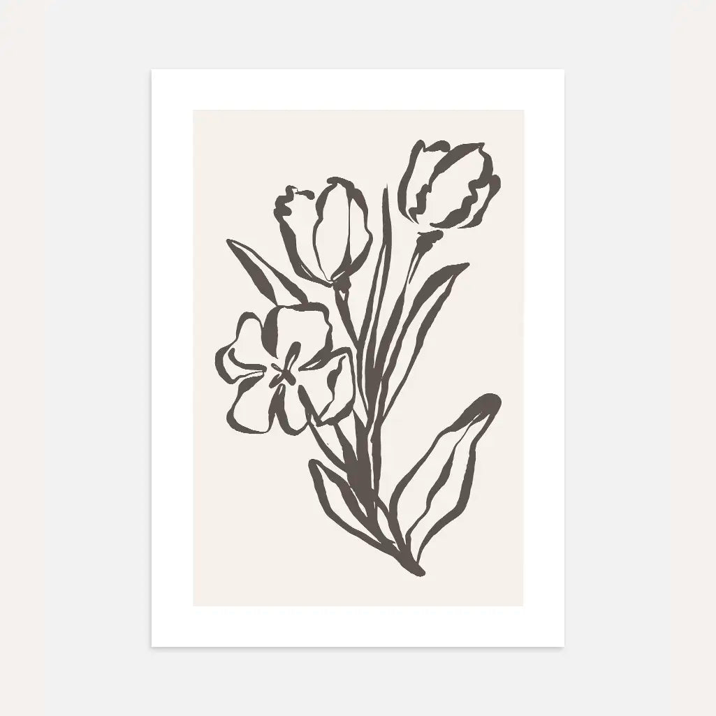 Floral Line Art Poster