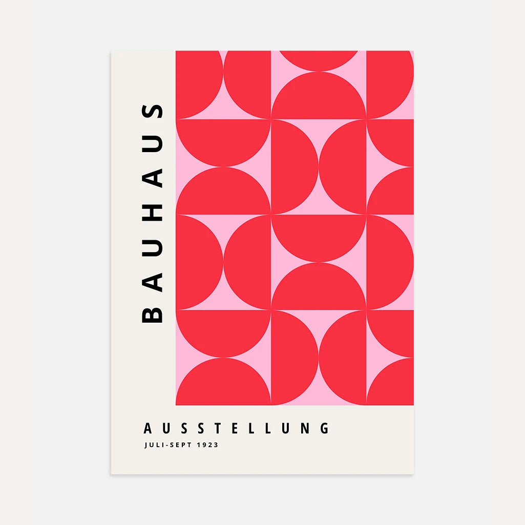 Bauhaus Red Symmetry Rhythm Poster