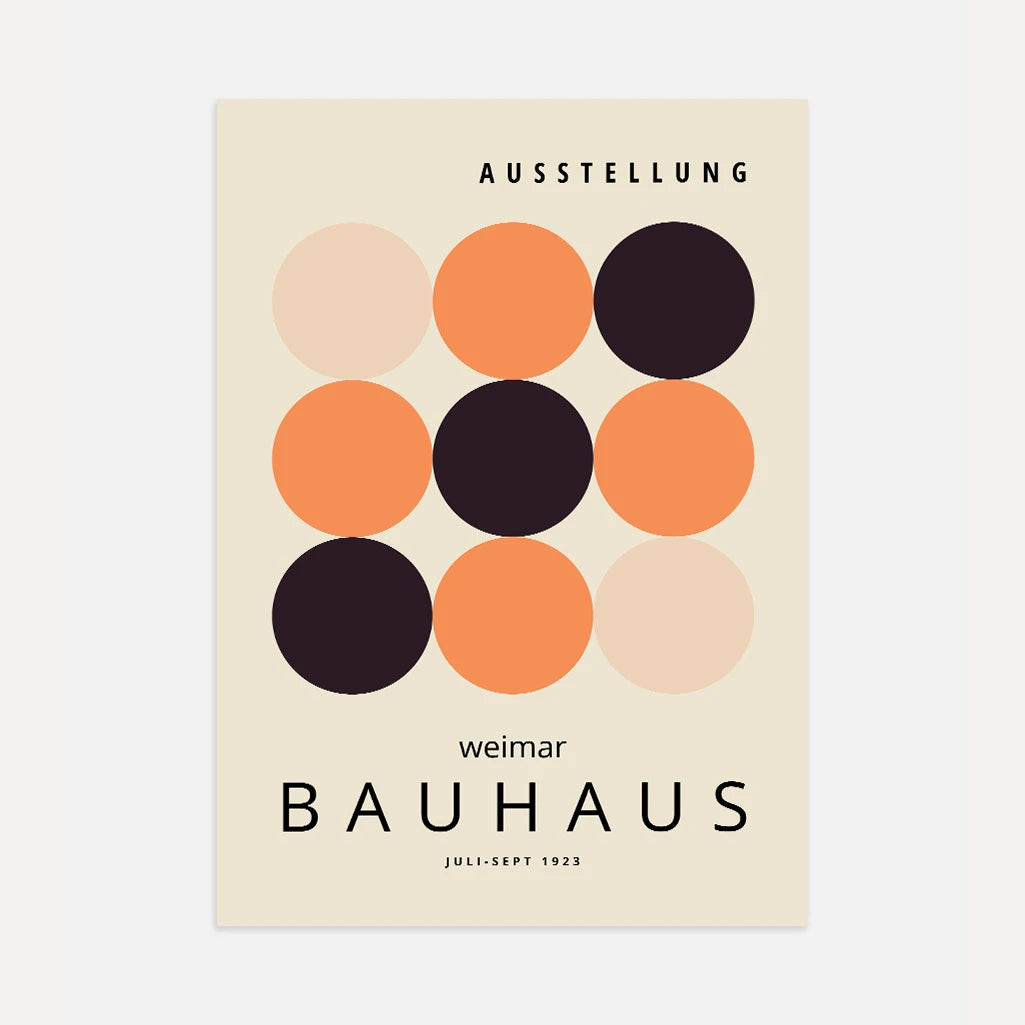 Bauhaus Warm Circle Symmetry Poster