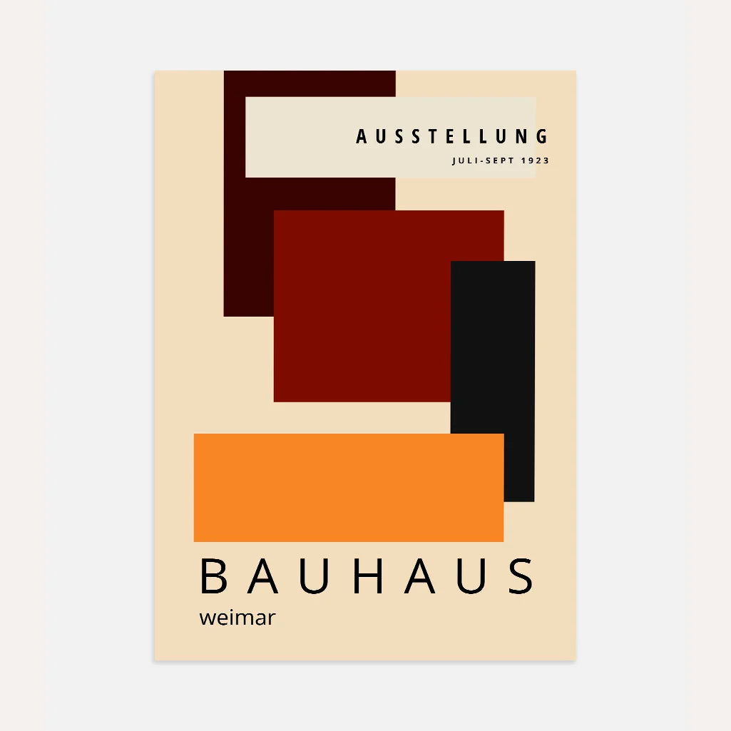 Bauhaus Warm Rectangle Rhythm Poster
