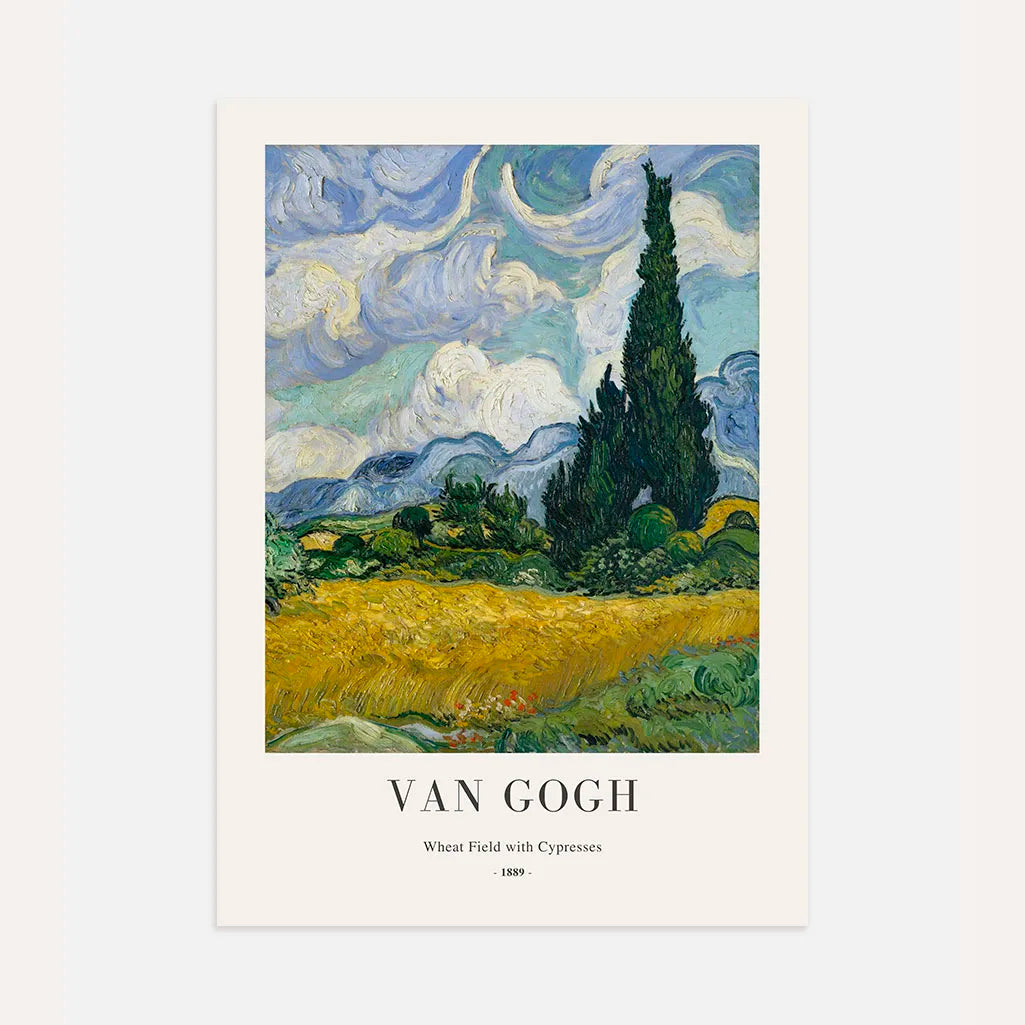 Vincent van Gogh Wheat Field with Cypresses Poster