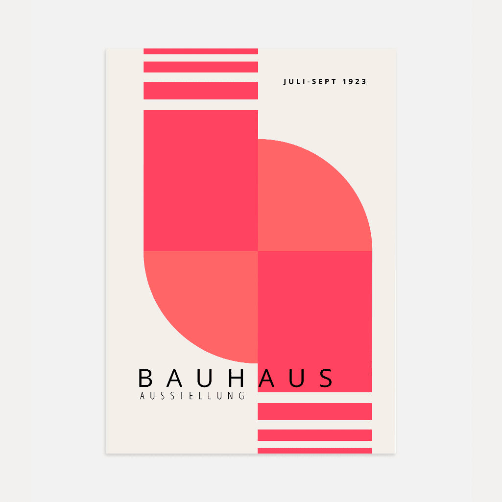 Bauhaus Pink Rhythm of Forms Poster