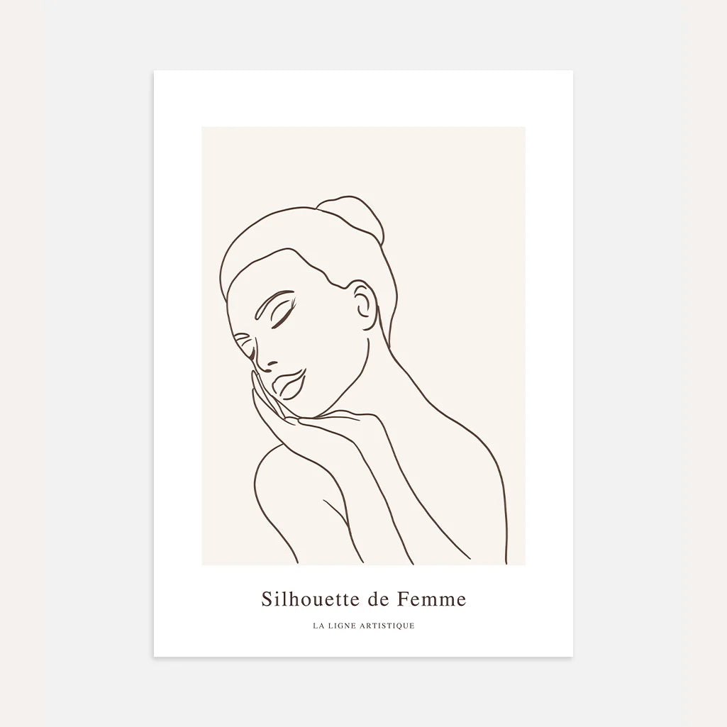 Line Art Calm Woman Poster