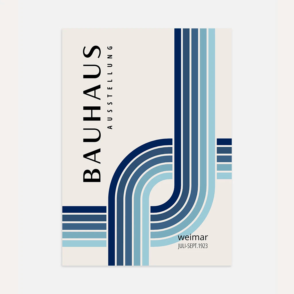 Bauhaus Blue Gradient Minimalism Poster