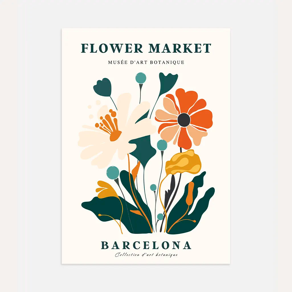 Flower Market Barcelona Poster