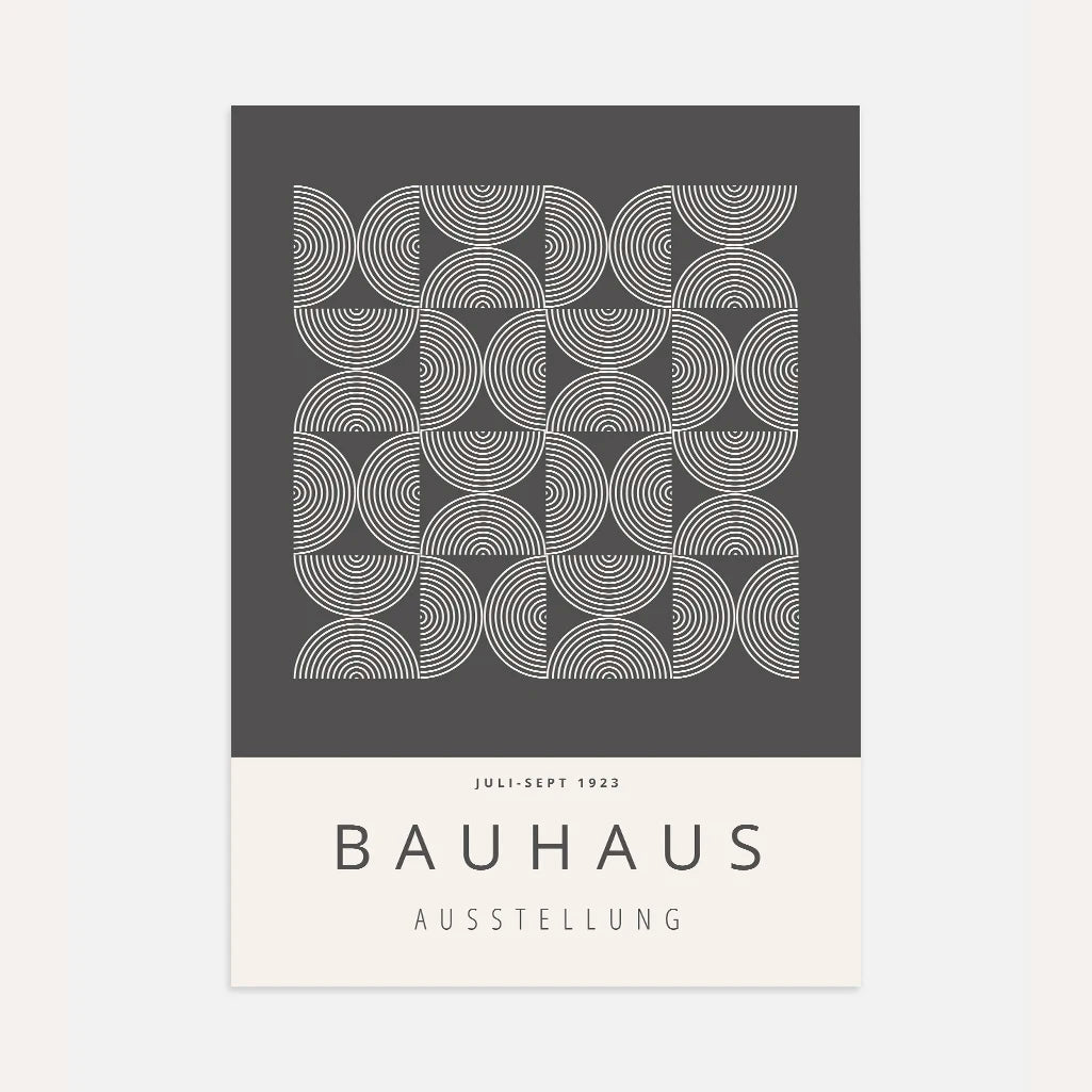 Bauhaus White Geometric Lines Poster