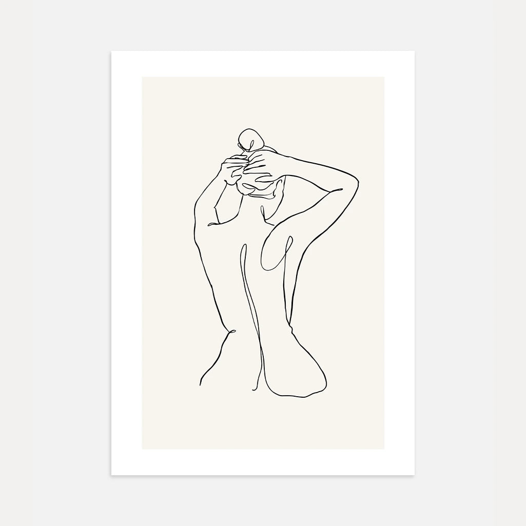 Subtle Female Body Line Art Poster