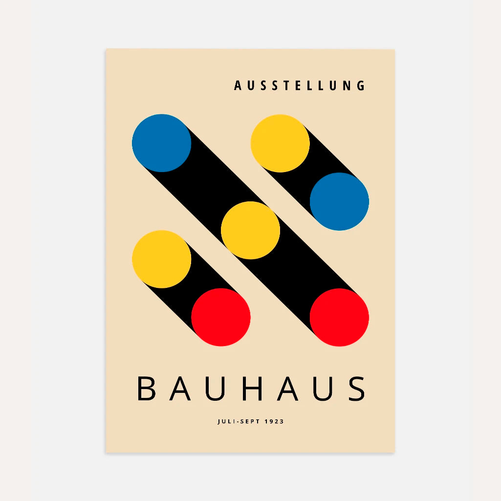 Bauhaus Color & Shadow Abstraction Poster