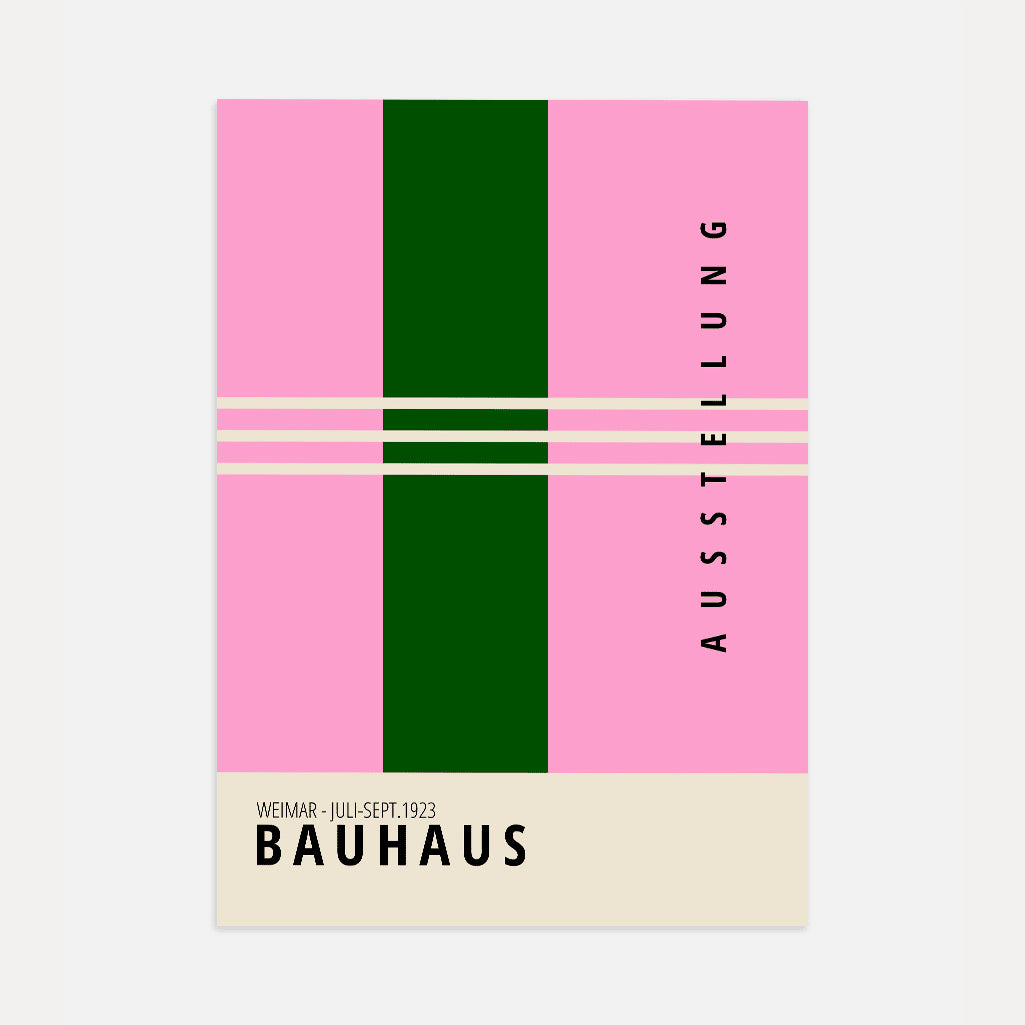 Bauhaus Green Line Contrast Poster