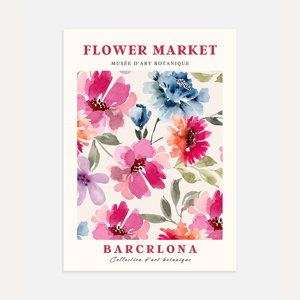 Barcelona Flowers Poster