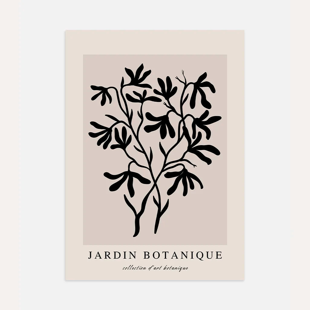 Black Botanical Branch Poster