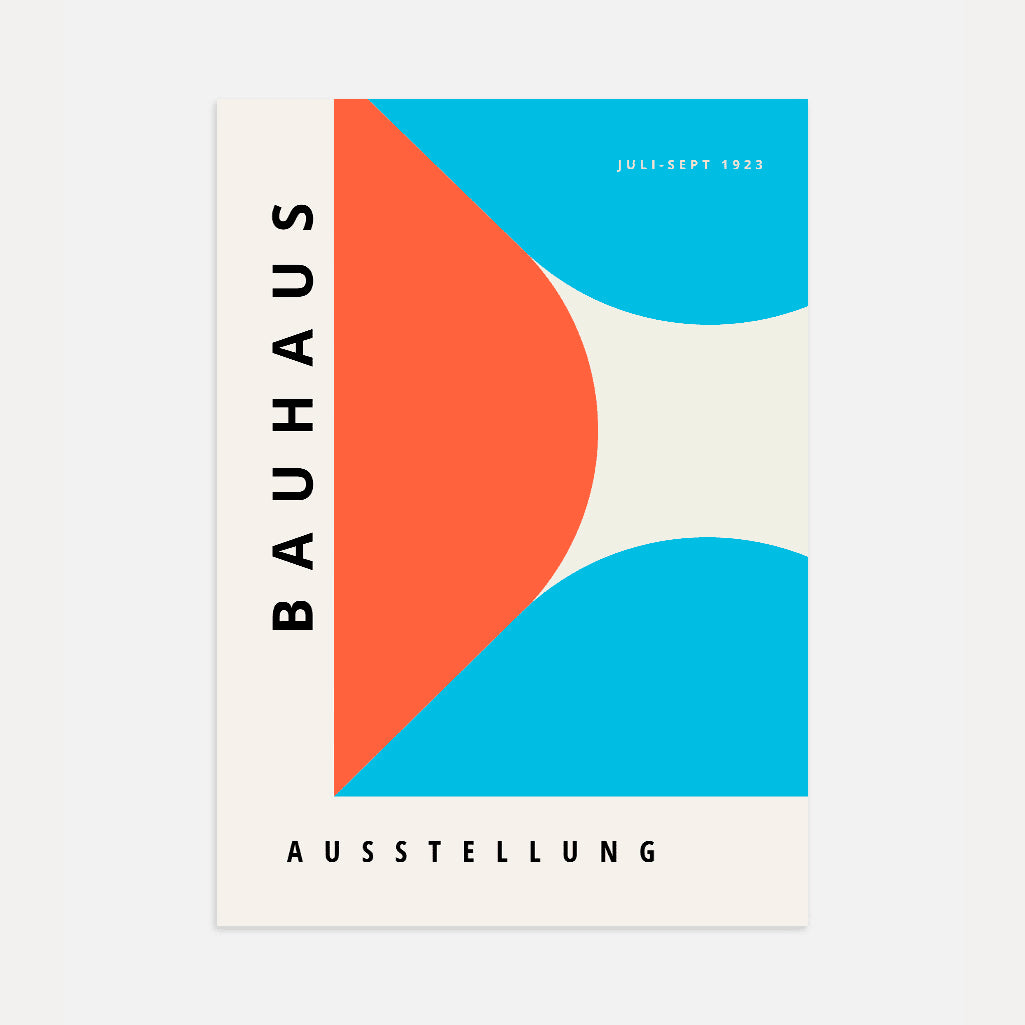 Bauhaus Blue & Red Abstraction Poster
