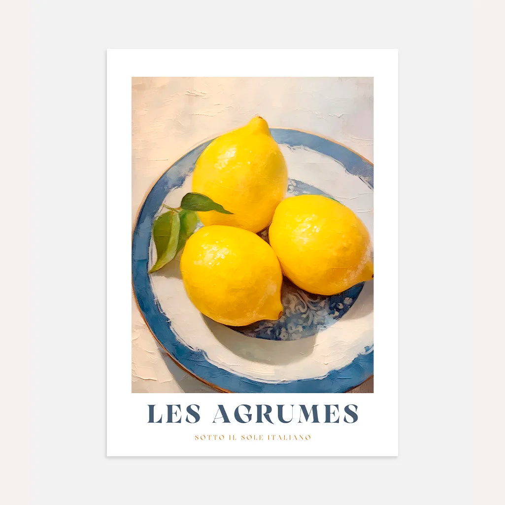 Les Agrumes Lemon Plate Poster