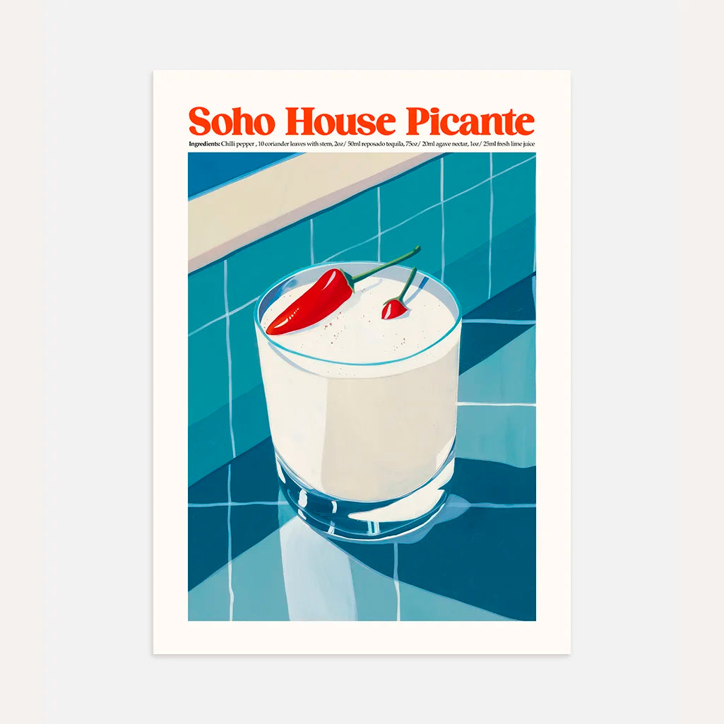 Picante Chili Cocktail Poster