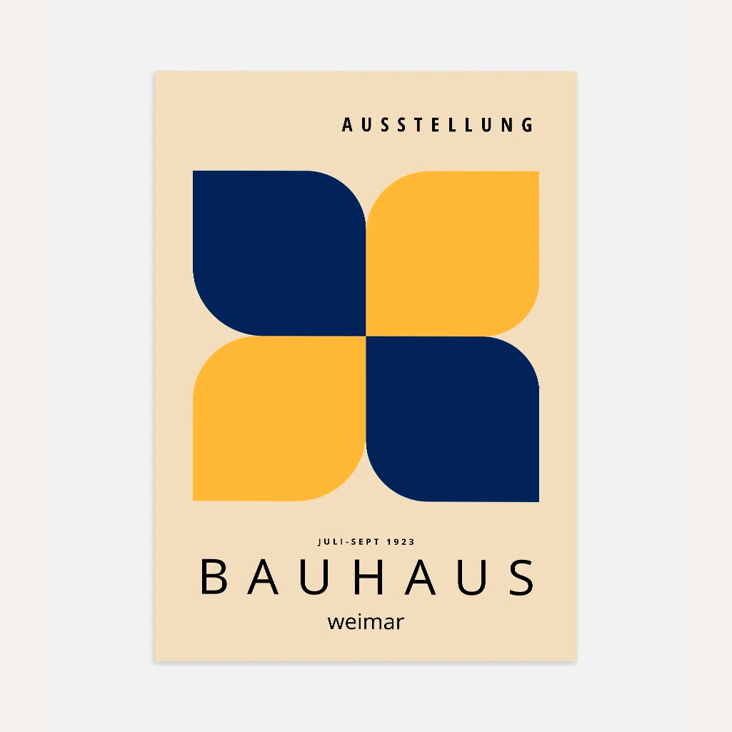 Bauhaus Yellow & Navy Harmony Poster