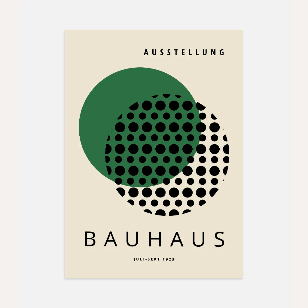 Bauhaus Green Geometry & Dot Rhythm Poster