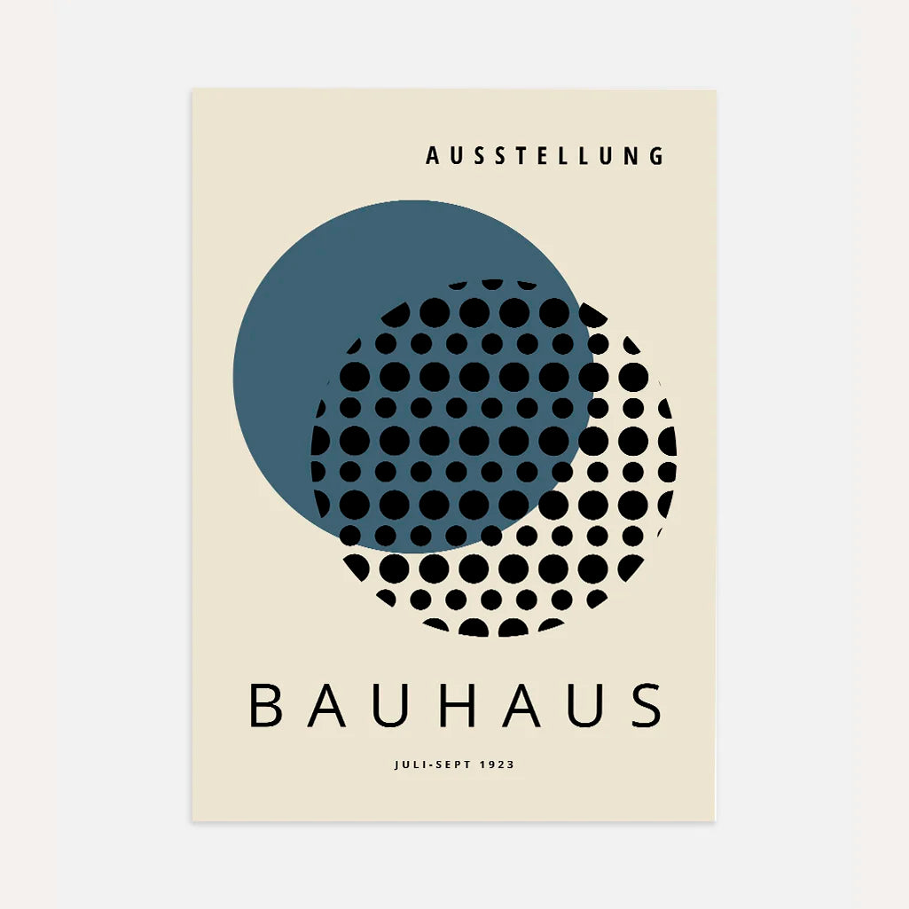 Bauhaus Navy Circle Harmony Poster