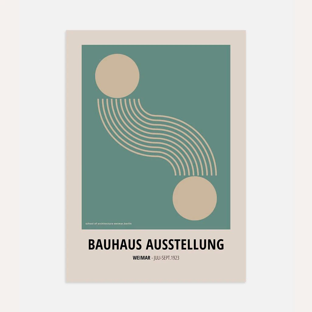 Bauhaus Green Motion of Forms Poster