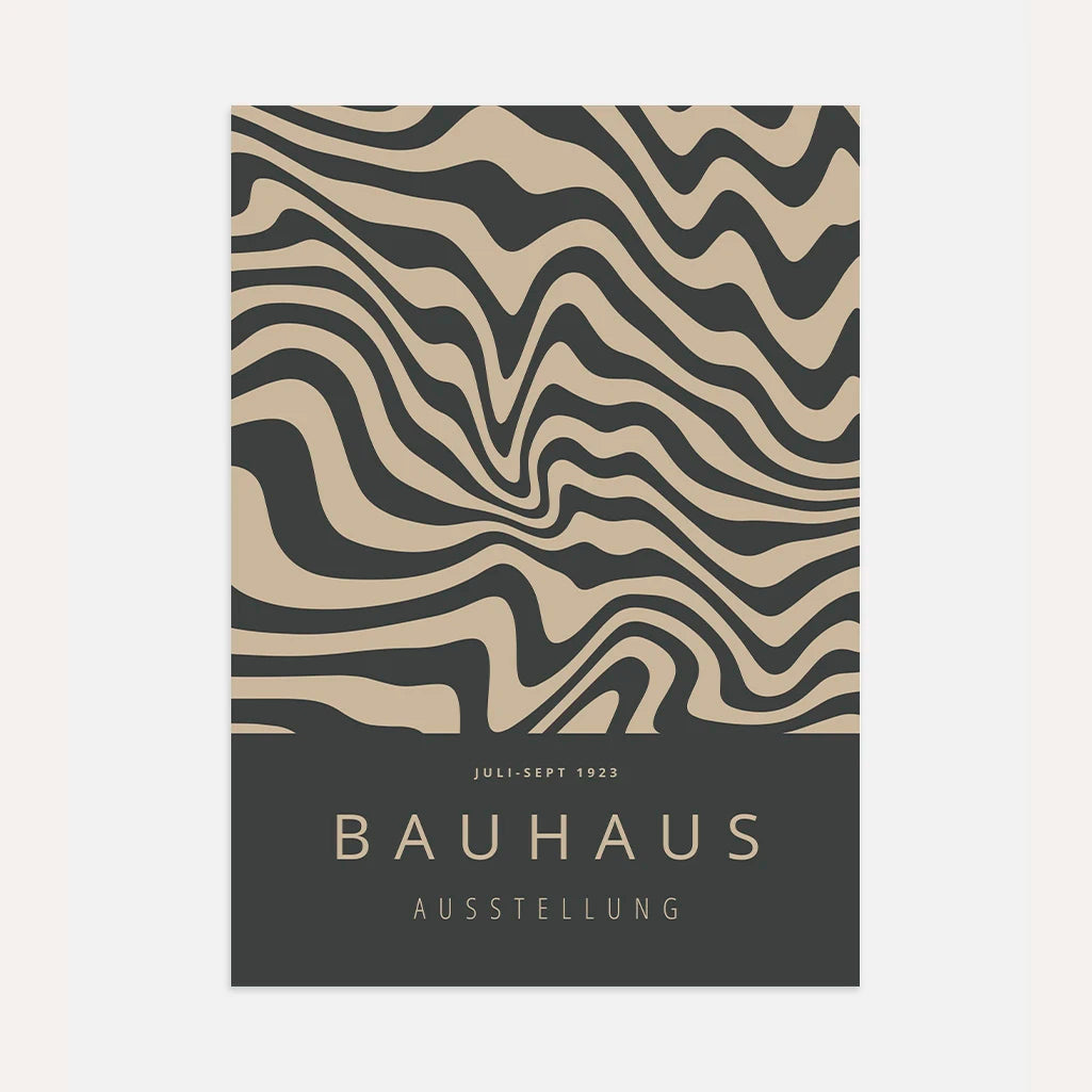 Bauhaus Abstract Wave Lines Poster